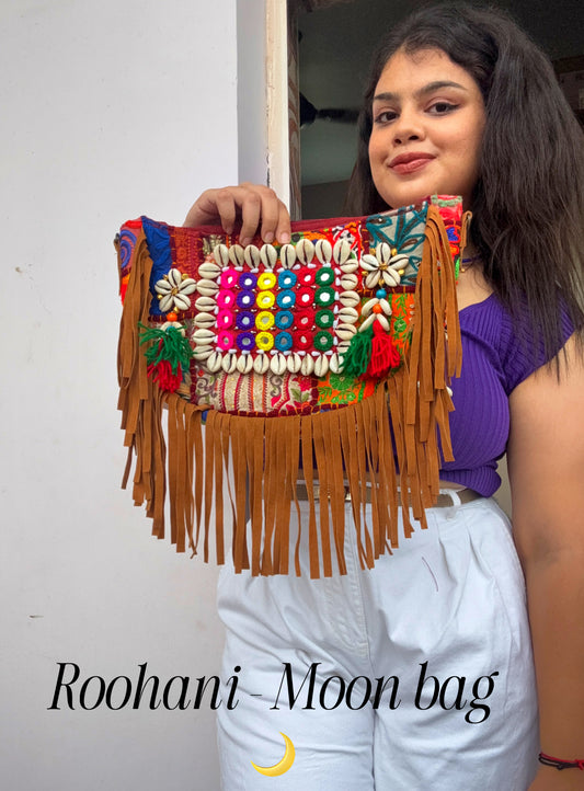 ROOHANI- Moon Bag with Belt 💜