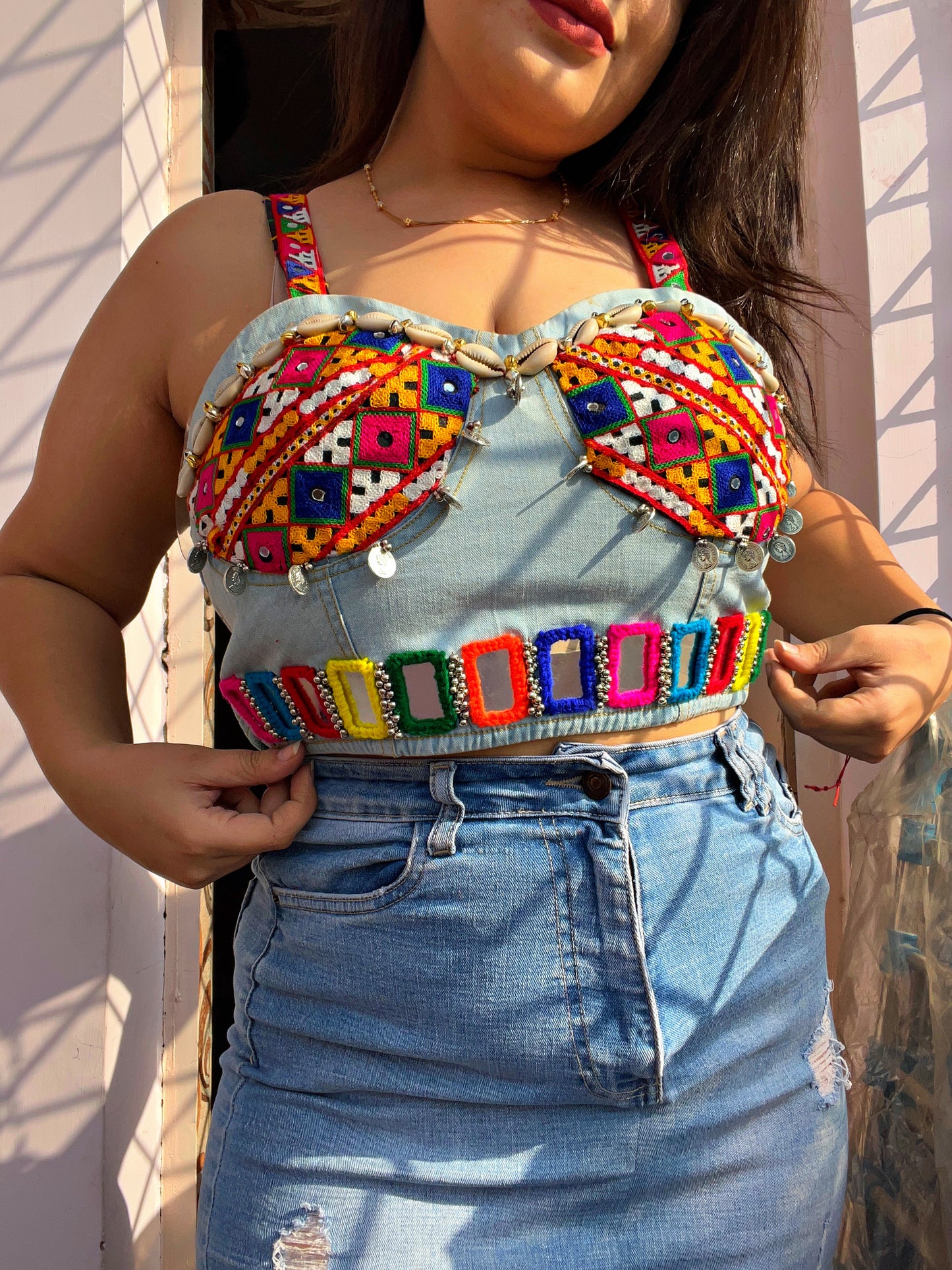Boho Denim Bustier 🤌🏼✨