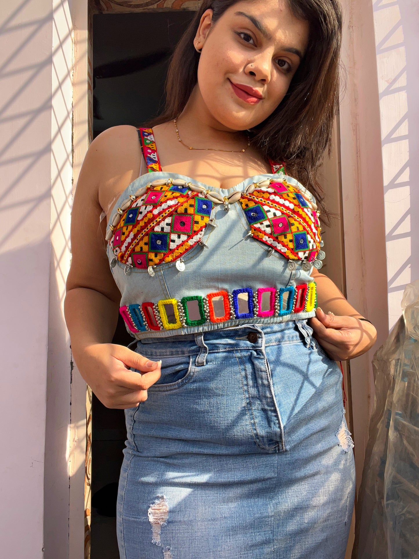 Boho Denim Bustier 🤌🏼✨
