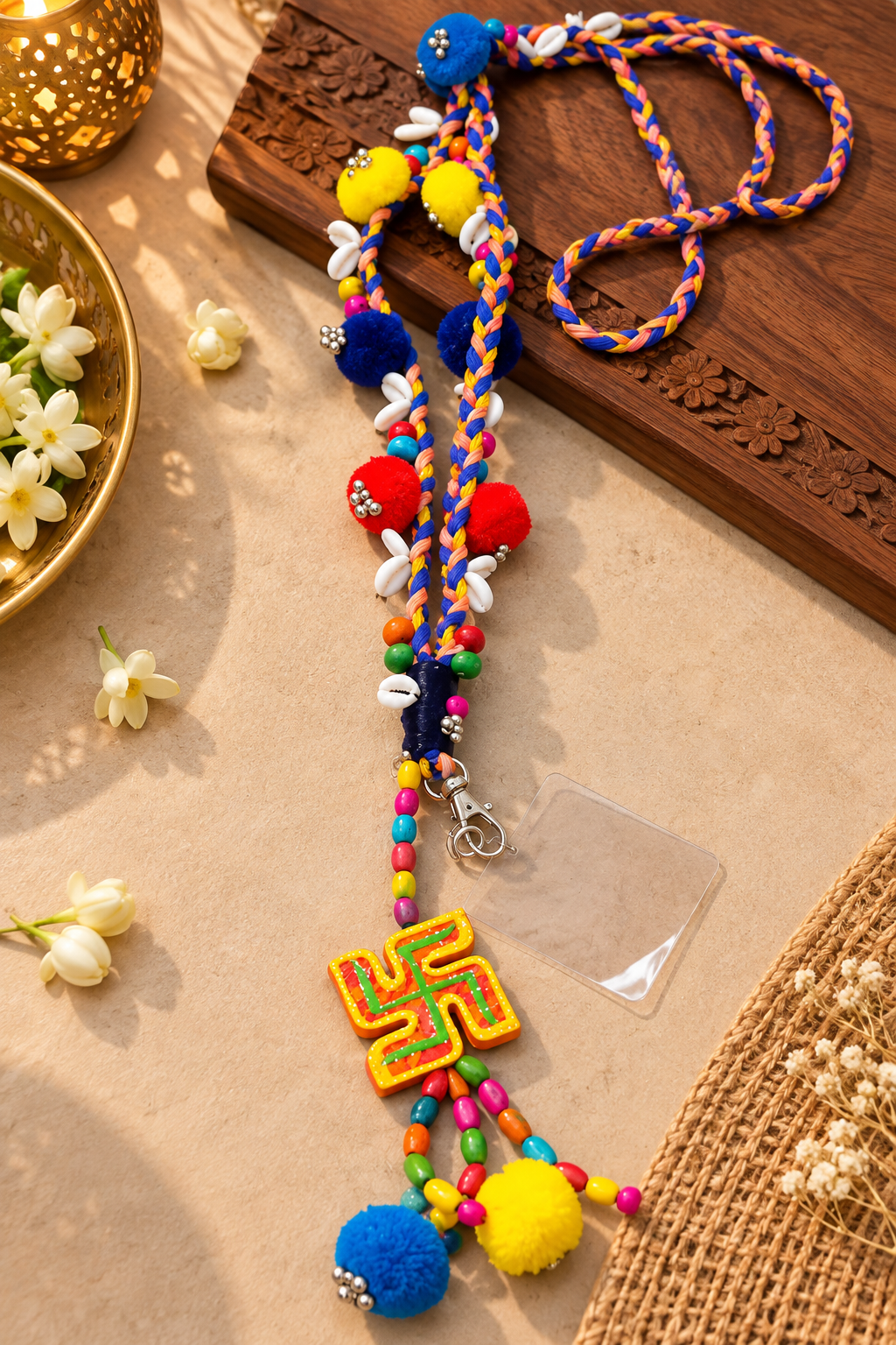 Swastik phone sling with phone charm