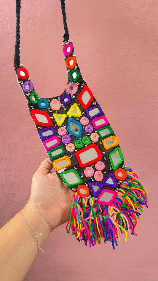 SHAILEE YOK STYLE MIRROR WORK NECKPIECE/ NECKLACR