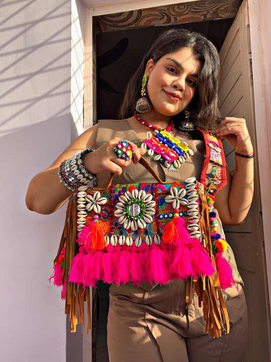 Kriti - Pink Ruffle Sling bag 😍