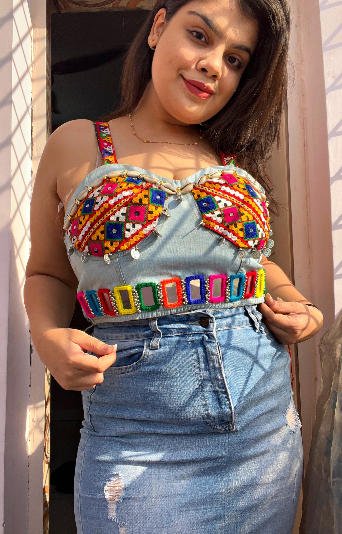 Boho Denim Bustier 🤌🏼✨