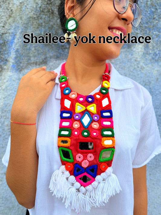 SHAILEE - Mirror work yok style Necklace ✨