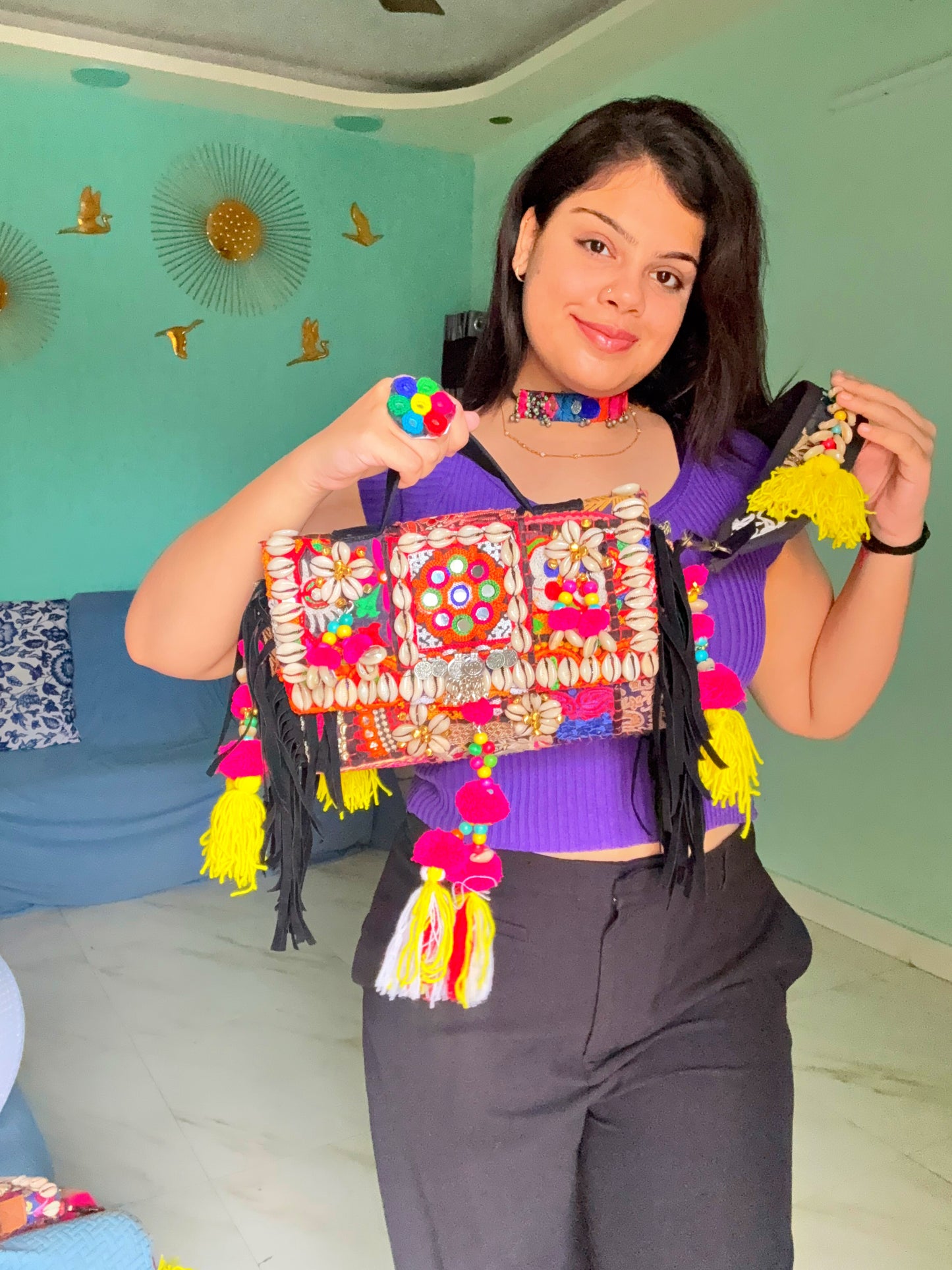 NOOR - BANJARA BAG WITH HEAVY WORK BELT ✨🌺