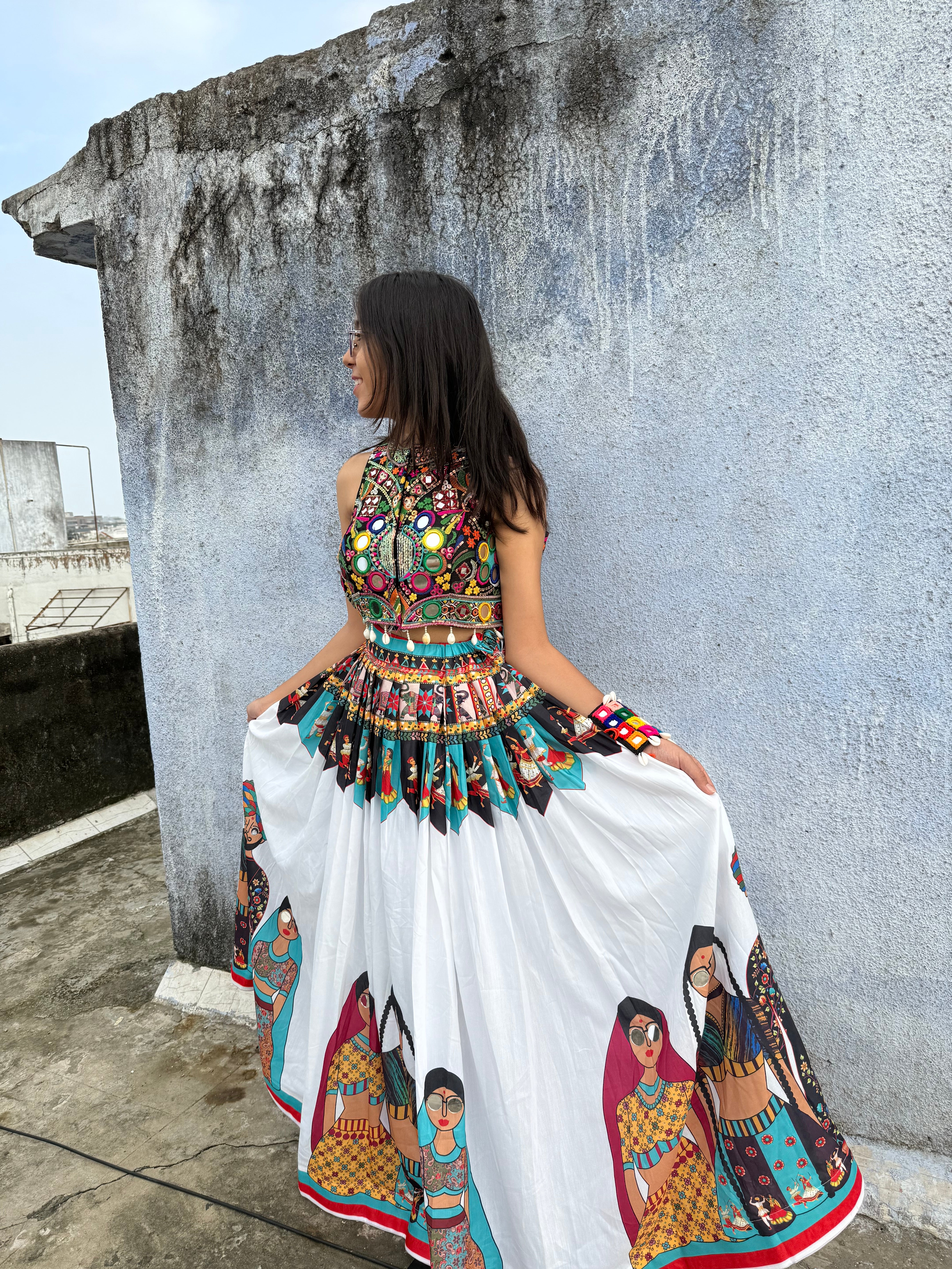 BANNA-BANNI CHANIYA AND CHOLI SET (WHITE)
