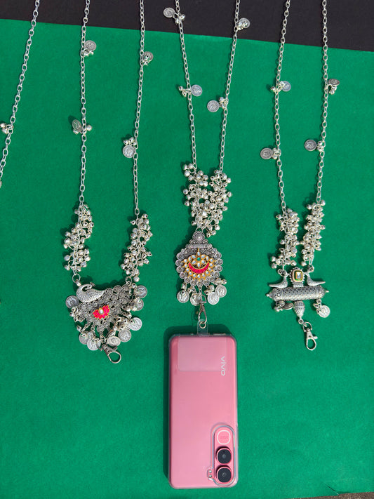 ETHNIC PHONE SLING - SILVER 🤍