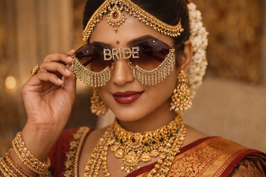 BRIDE- bridal rhinestone hanging Glares / sunglasses