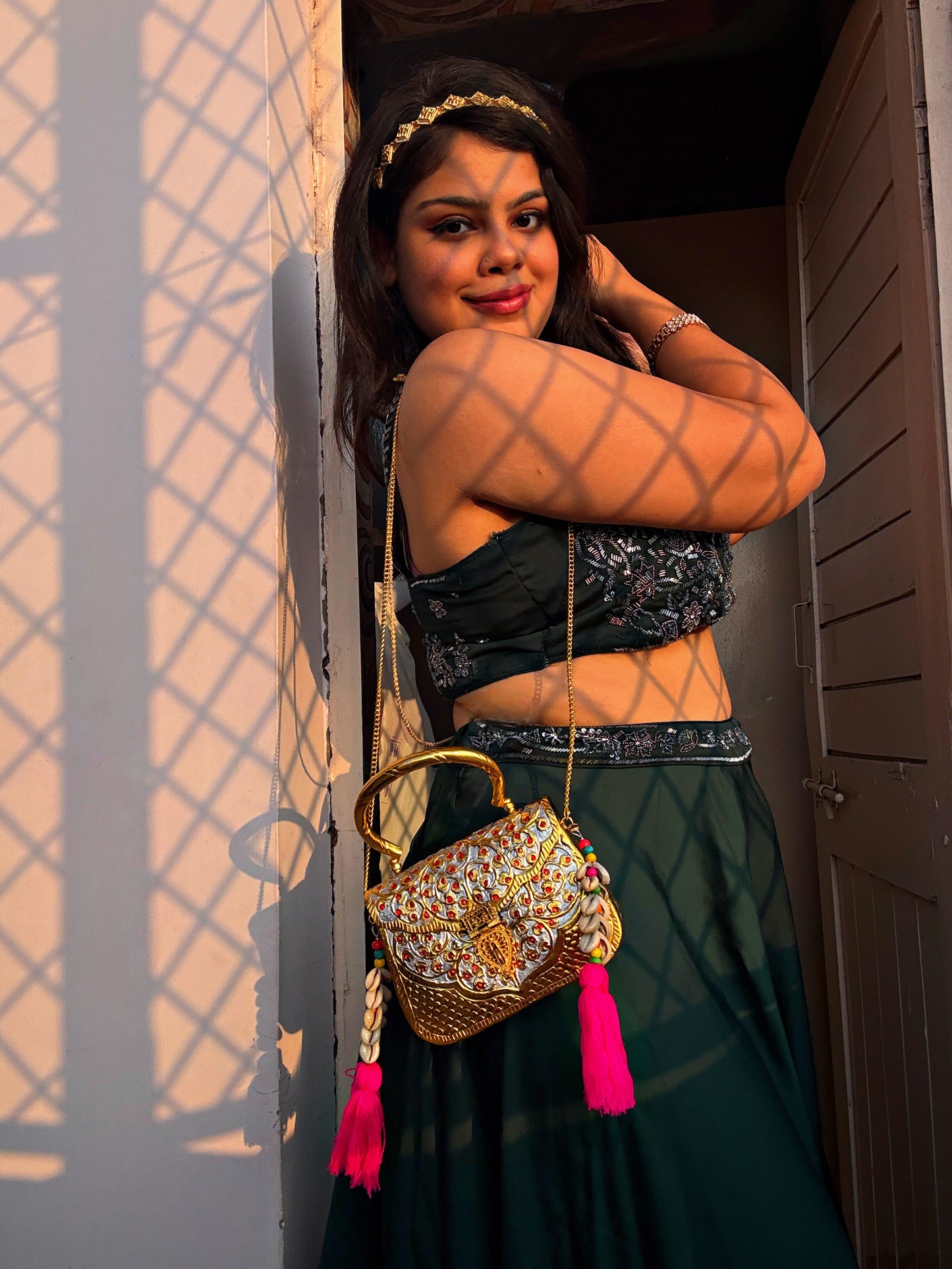 REVAZAT - Festive Clutch with Real Shell tassel ✨