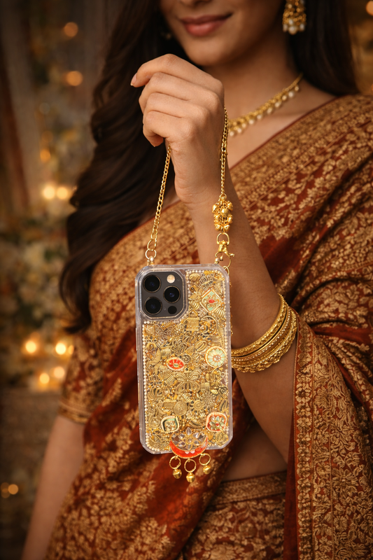 SWEENI - Golden Phone Cover with Chain handle