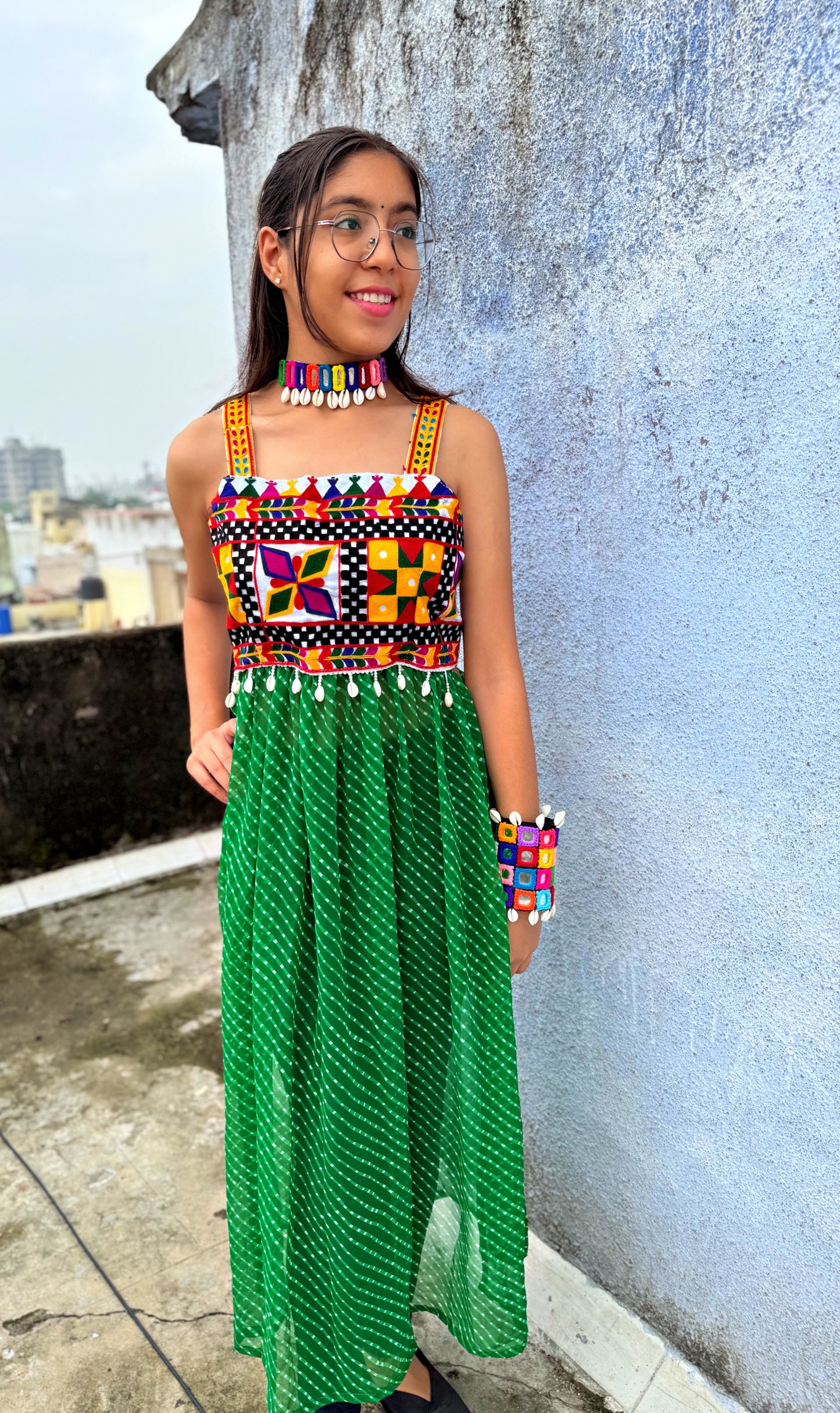 BOHO KUDDI - Strappy Criss Cross back kurti - GREEN 💚✨