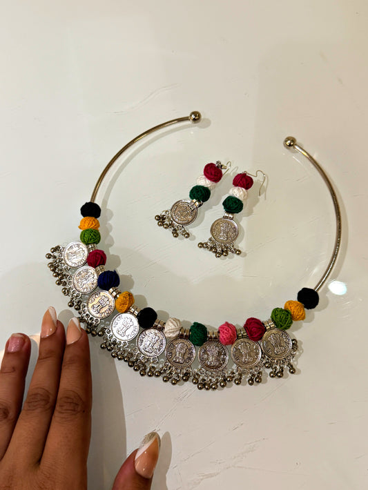 Garbaani Hasli style set with earrings