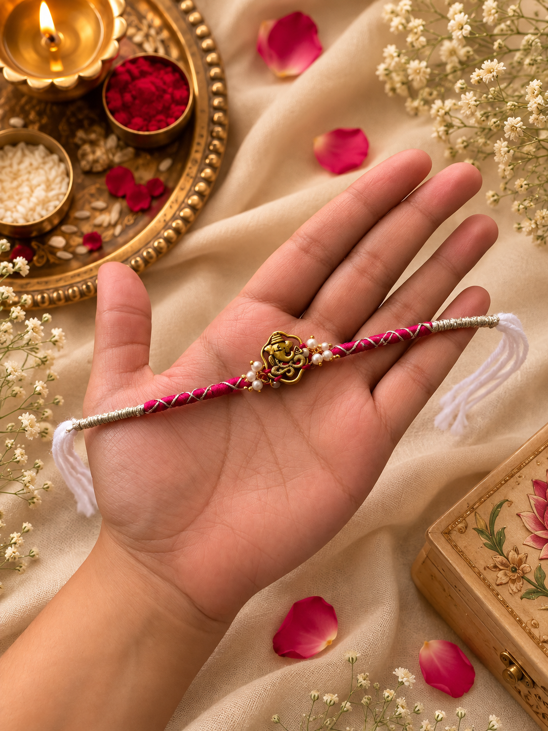Ganpati rakhi - (pink)