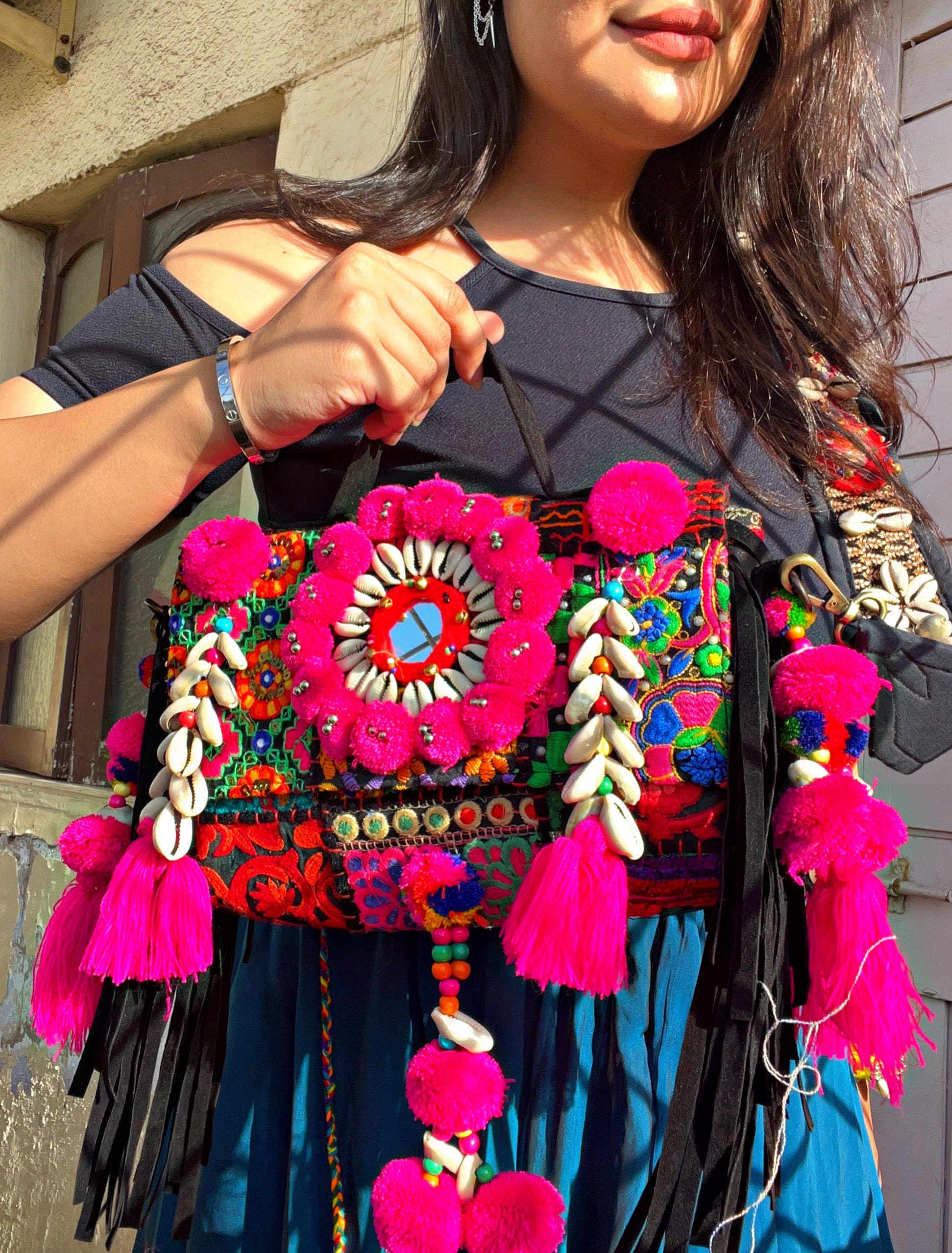 Myra black Boho bag 🪷