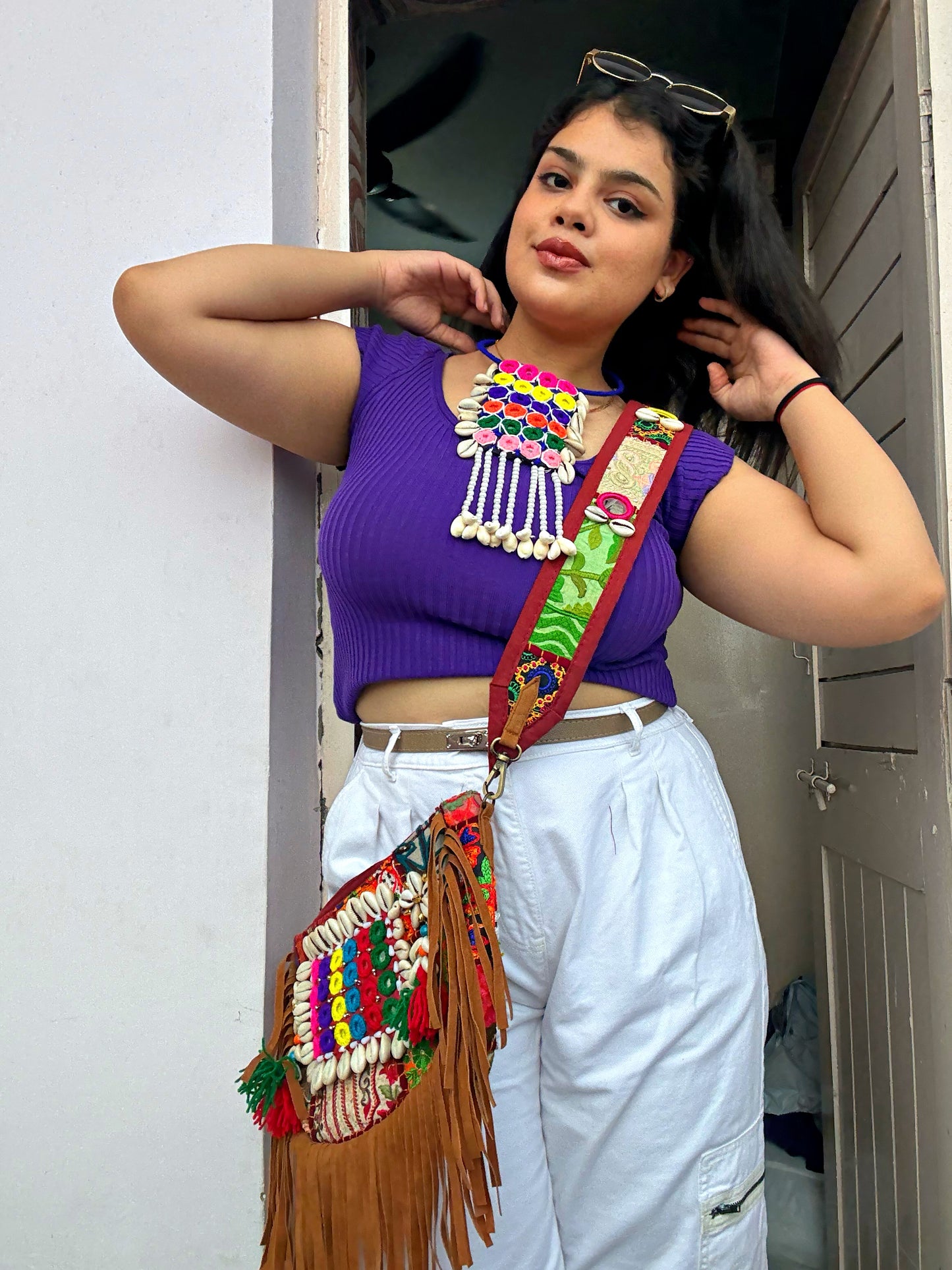 ROOHANI- Moon Bag with Belt 💜