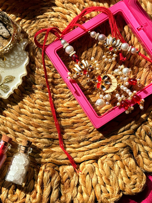 Lotus bhai-bhabhi Rakhi set ✨