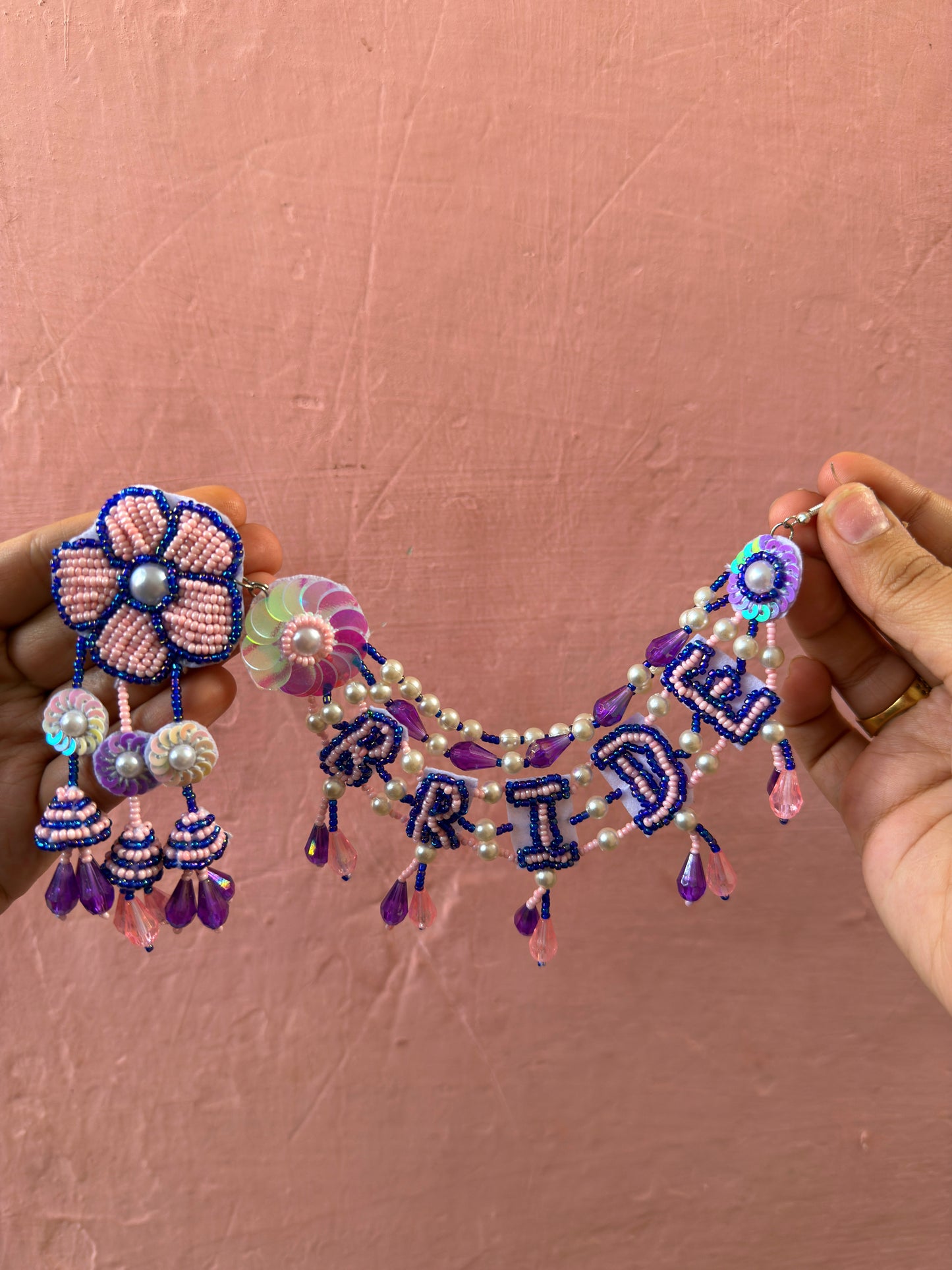 BRIDIE EARRINGS - purple and pink combination
