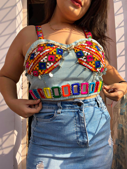 Boho Denim Bustier 🤌🏼✨