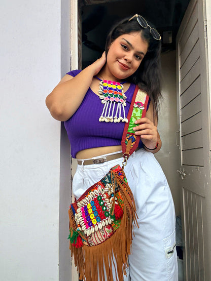 ROOHANI- Moon Bag with Belt 💜