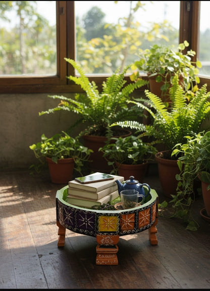 Mehfil Baithak – Handcrafted Patchwork Ottoman style Stool