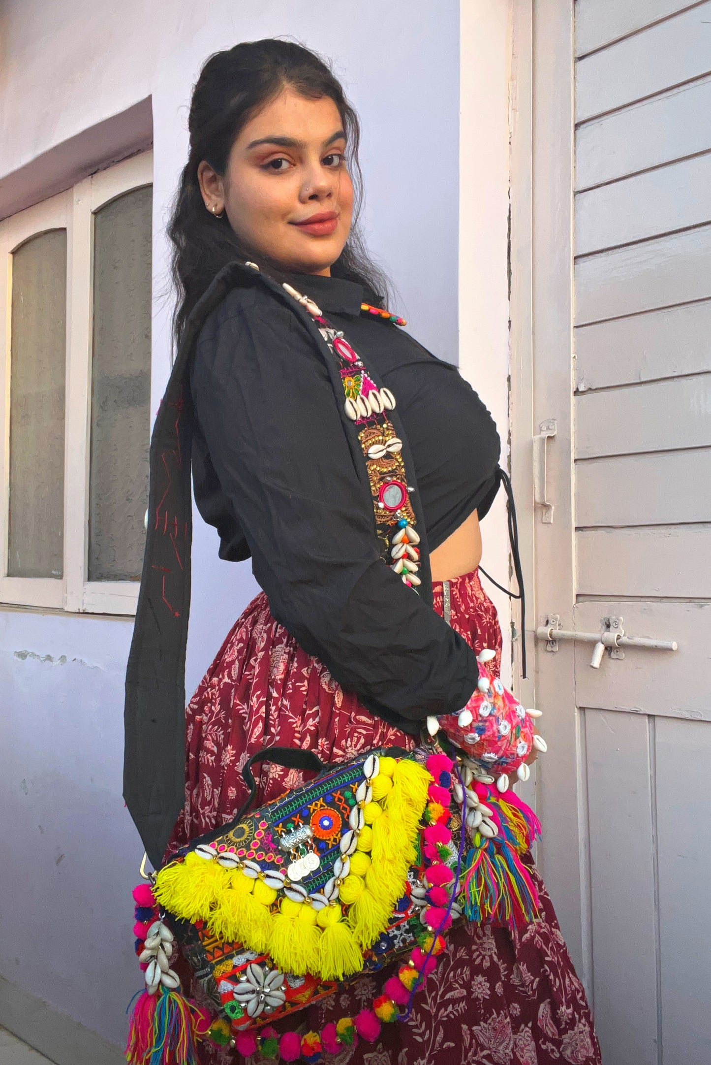 KUSHA -“HUES OF SUNSHINE” the bohemian box-pouchette bag with heavy work belt ✨