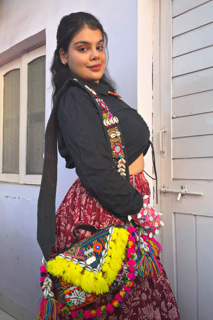 KUSHA -“HUES OF SUNSHINE” the bohemian box-pouchette bag with heavy work belt ✨