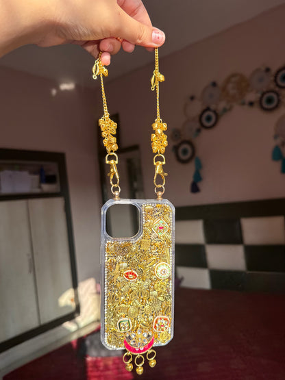 SWEENI - Golden Phone Cover with Chain handle