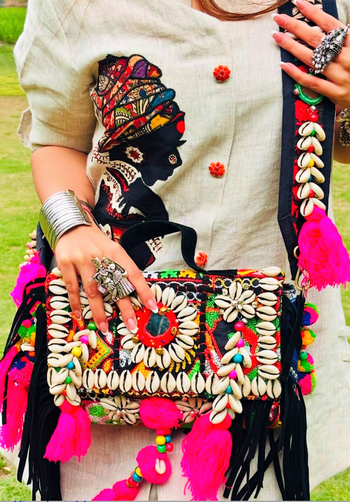 Nupoor Black boho bag