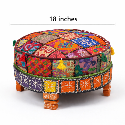 Mehfil Baithak – Handcrafted Patchwork Ottoman style Stool
