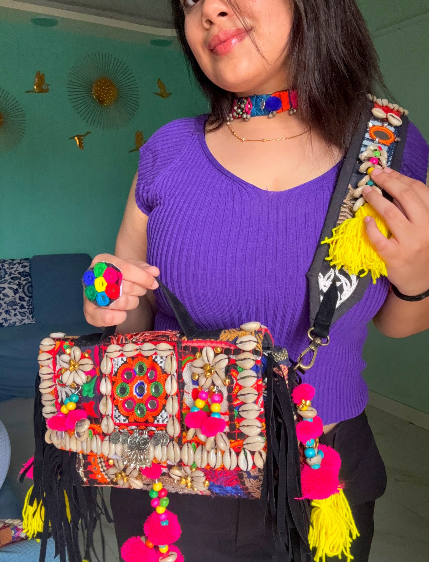 NOOR - BANJARA BAG WITH HEAVY WORK BELT ✨🌺