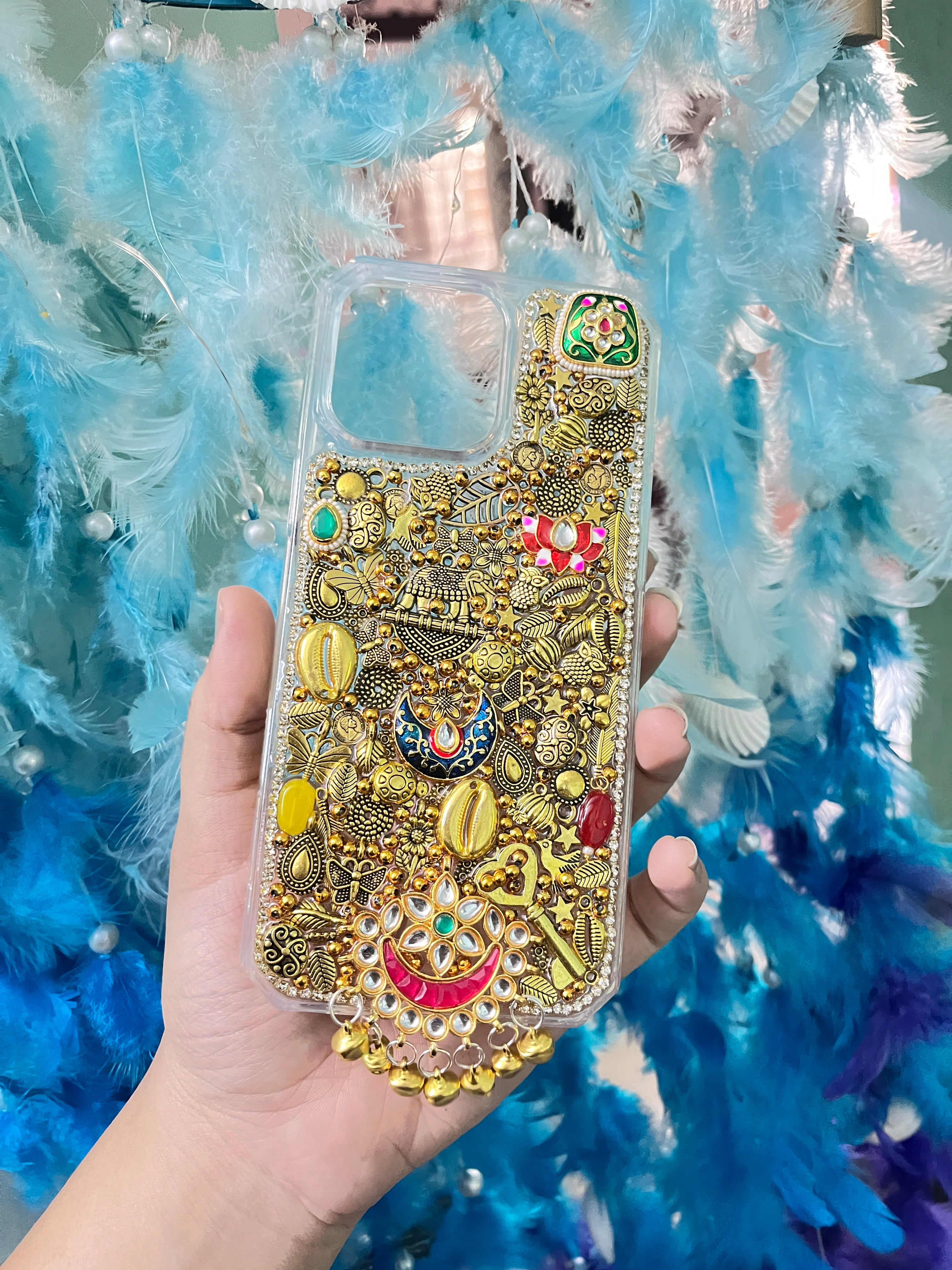 GOLDEN GODESS- sudded phone charm case