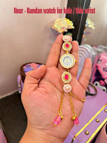 Heer kundan watch (special for kids/ thin wrist ✨)