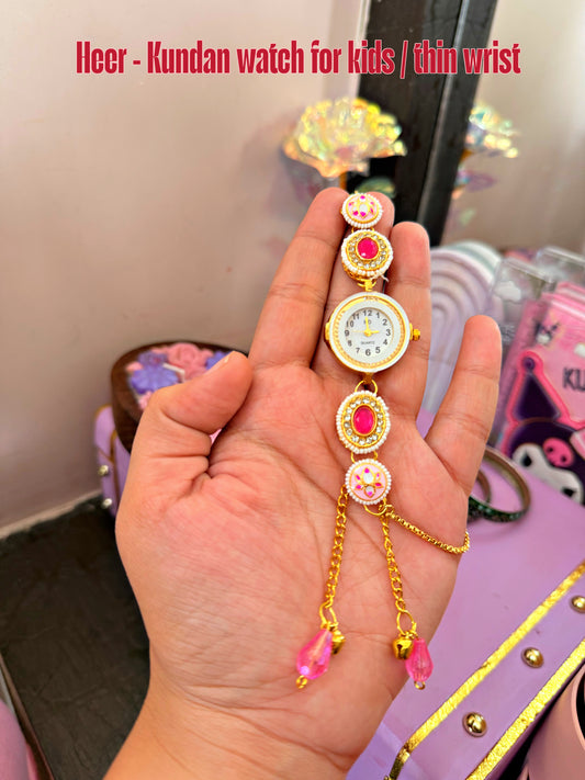 Heer kundan watch (special for kids/ thin wrist ✨)