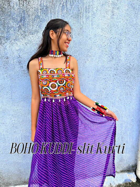 BOHO KUDDI - Strappy Criss Cross back kurti - Purple 💟✨