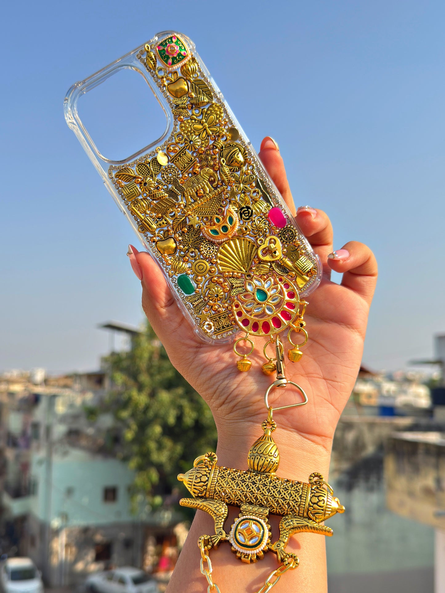 KANAK- Golden Kundan charm cover with WAIST HOOK/ juda