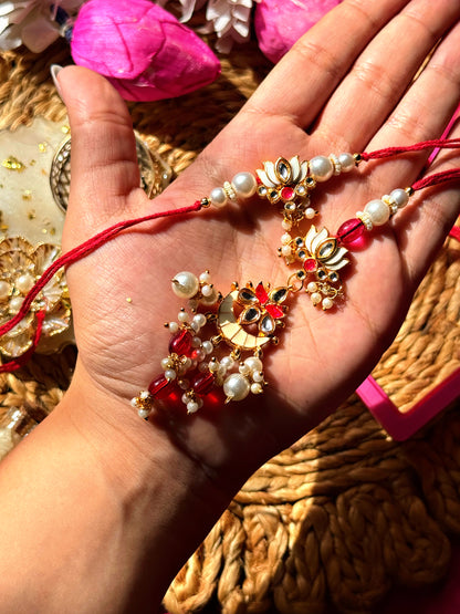 Lotus bhai-bhabhi Rakhi set ✨
