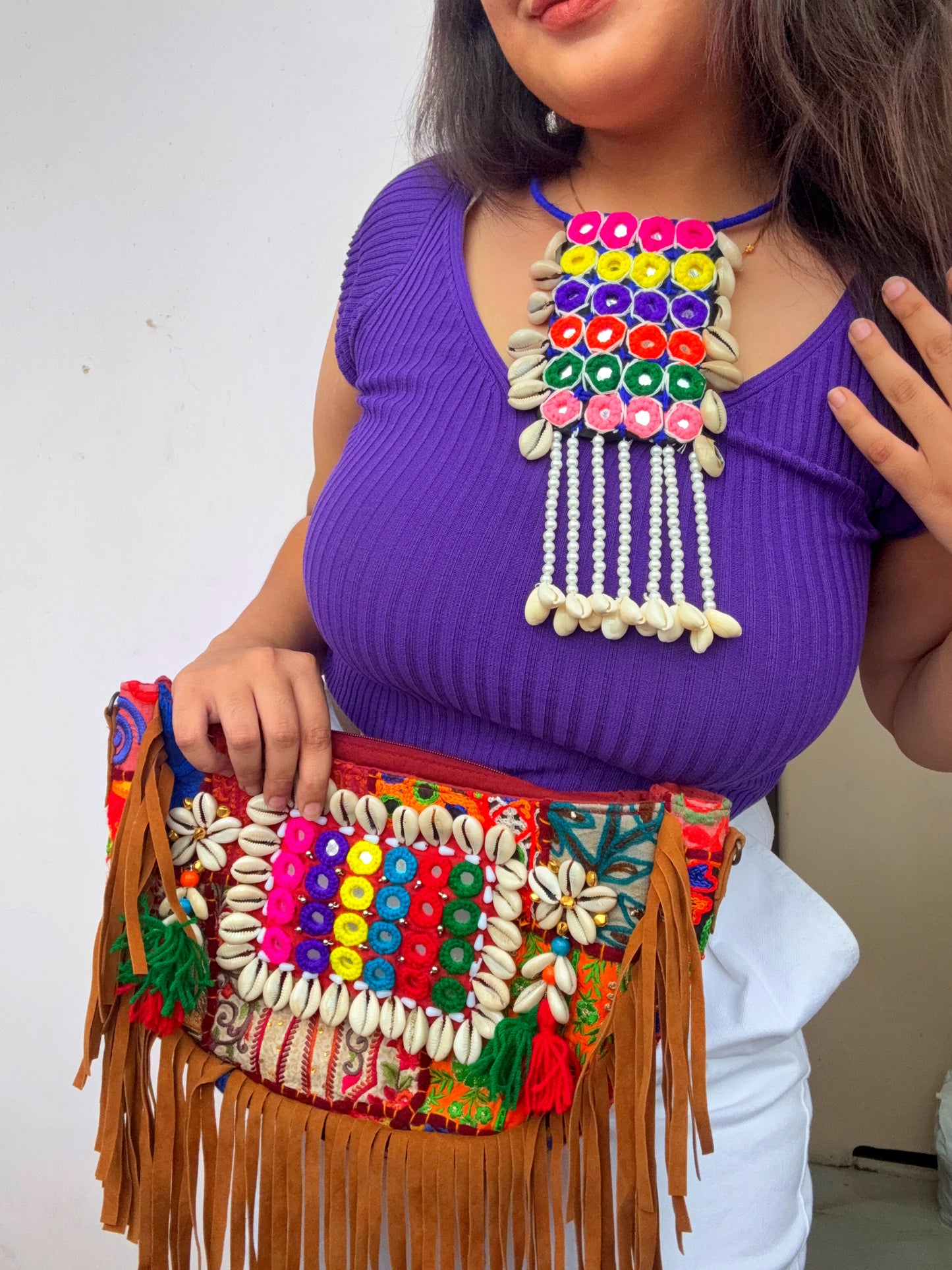 ROOHANI- Moon Bag with Belt 💜