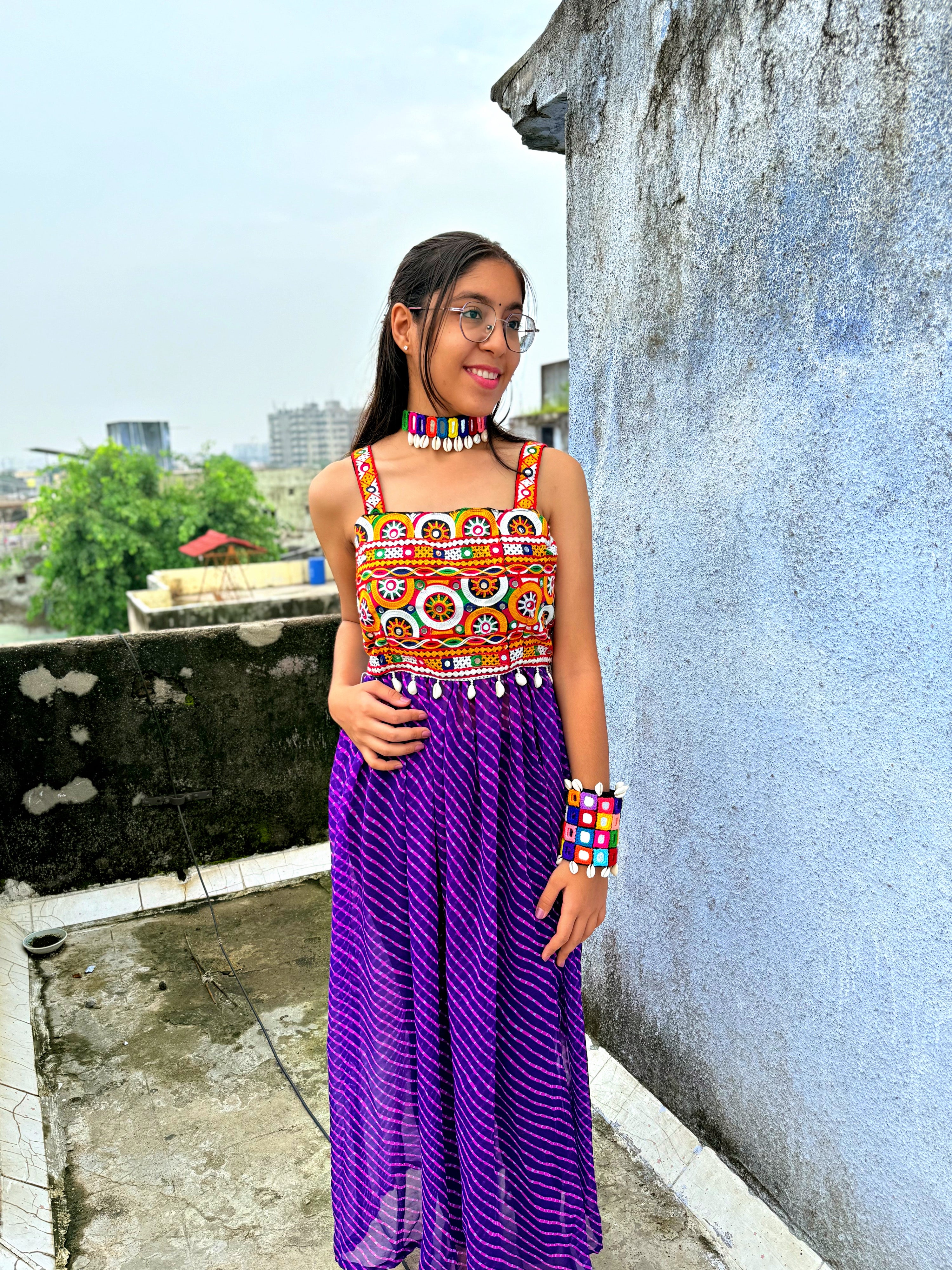 BOHO KUDDI - Strappy Criss Cross back kurti - Purple 💟✨