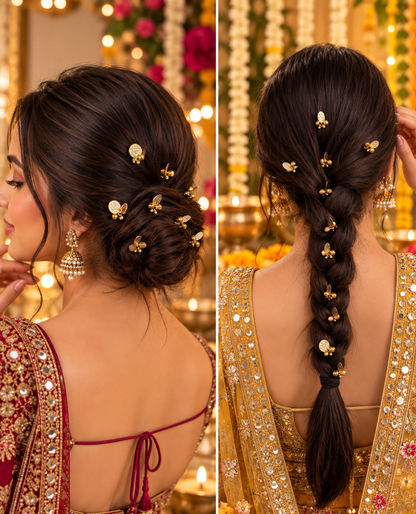 Golden hairpins set of 10