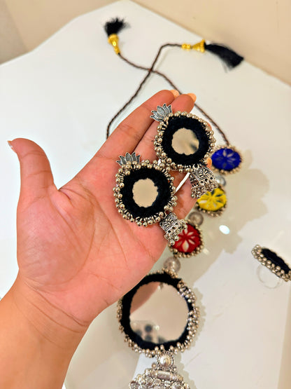 CHANDRIKA- Combo of necklace earring and ring (adjustable) ✨