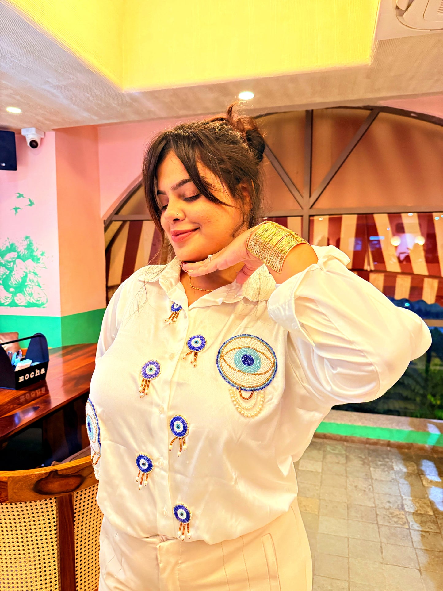 NO NAZAR - EVIL EYE ELEGANZA BEADED SHIRT 🧿🪬