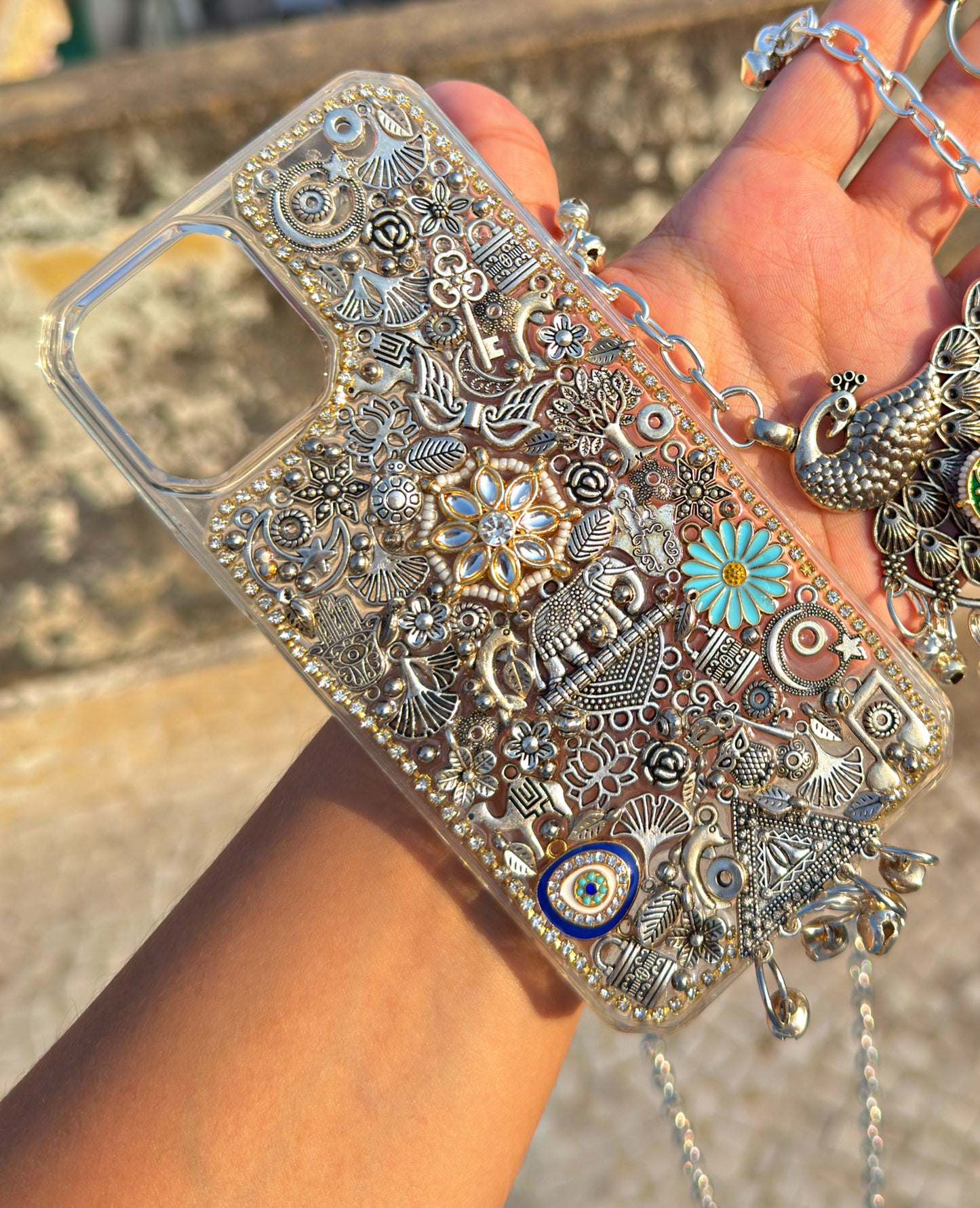 BOHO CHARM PHONE COVER WITH GOLDEN SLING - URJA’s FAVOURITE