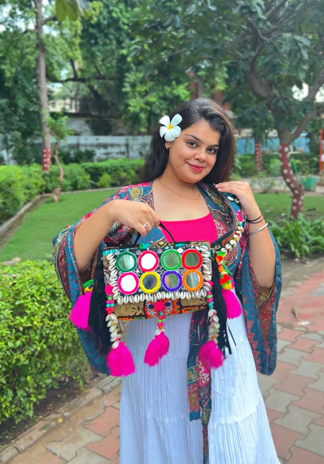 SITARA SAAZ BLACK ✨ BANJARA BOHO SLING BAG WITH BELT