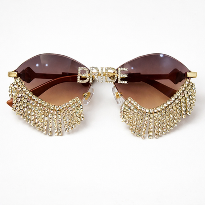 BRIDE- bridal rhinestone hanging Glares / sunglasses