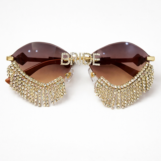 BRIDE- bridal rhinestone hanging Glares / sunglasses