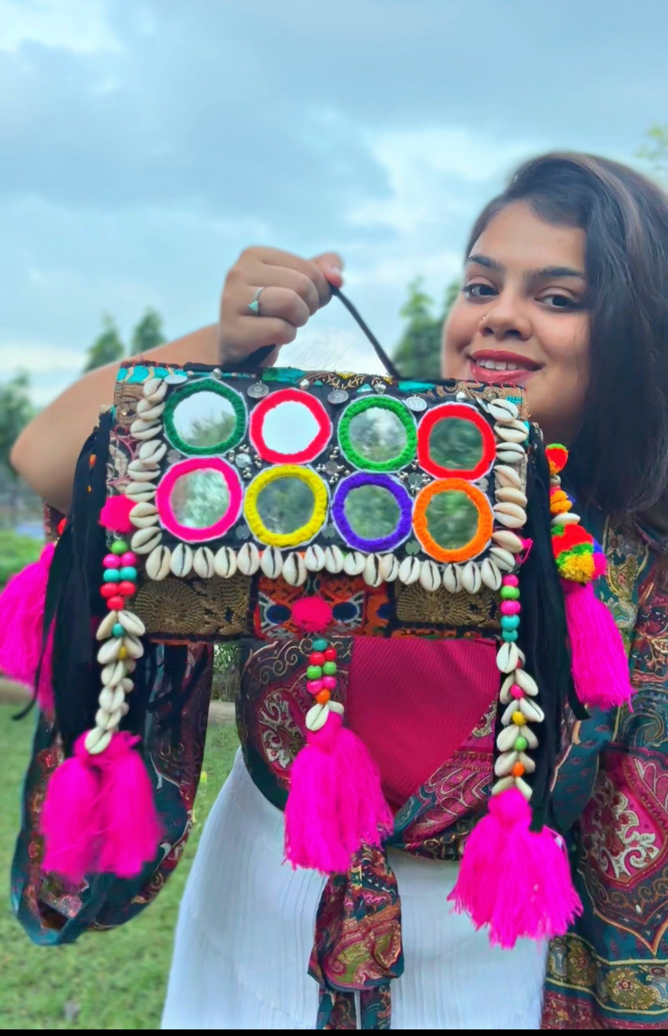 SITARA SAAZ BLACK ✨ BANJARA BOHO SLING BAG WITH BELT