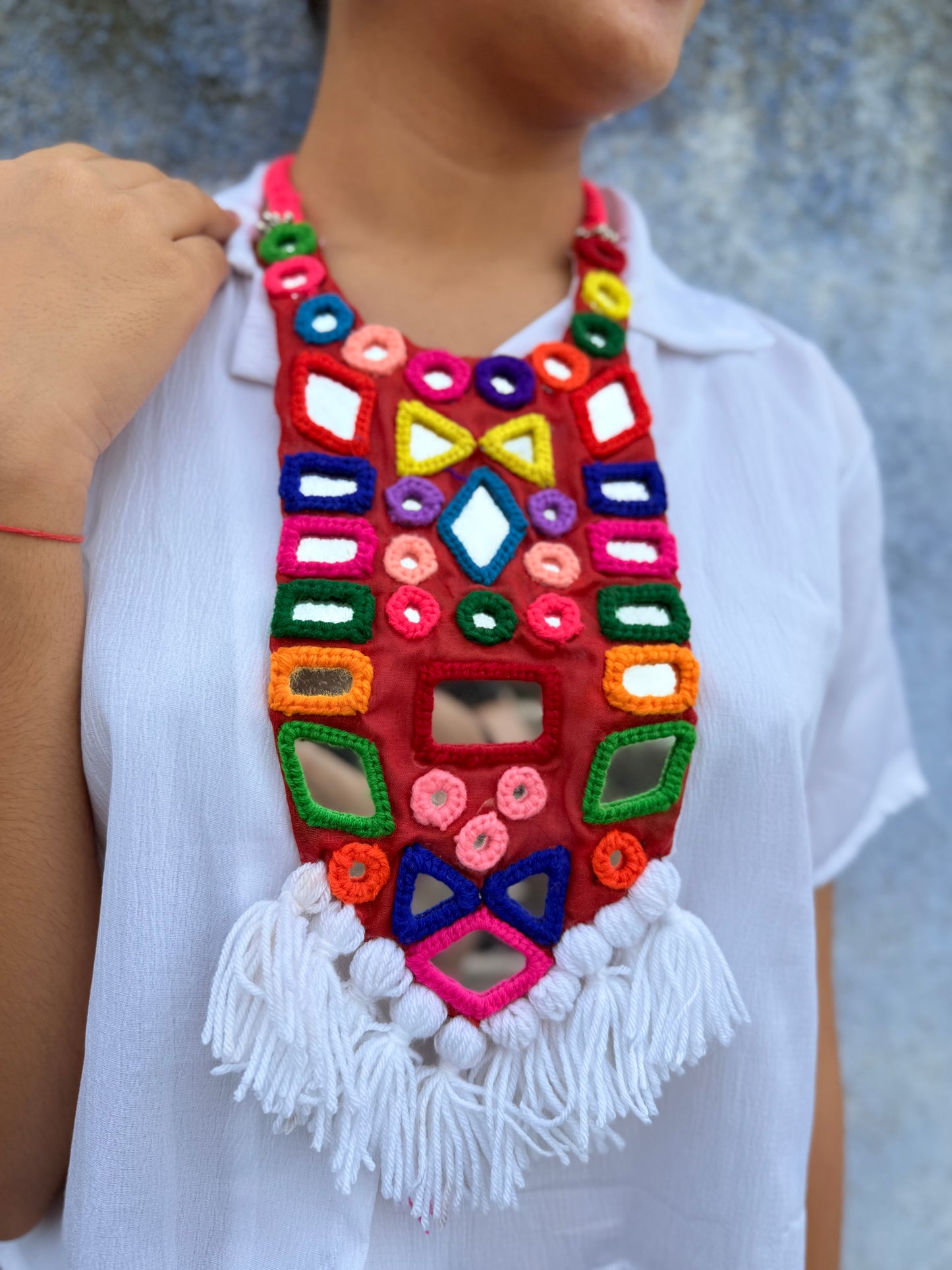 SHAILEE - Mirror work yok style Necklace ✨