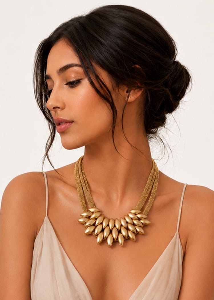 Gold statement neckpiece