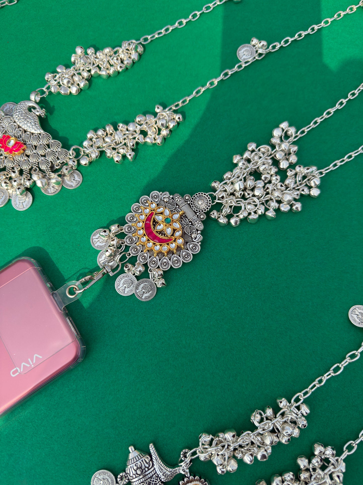 ETHNIC PHONE SLING - SILVER 🤍