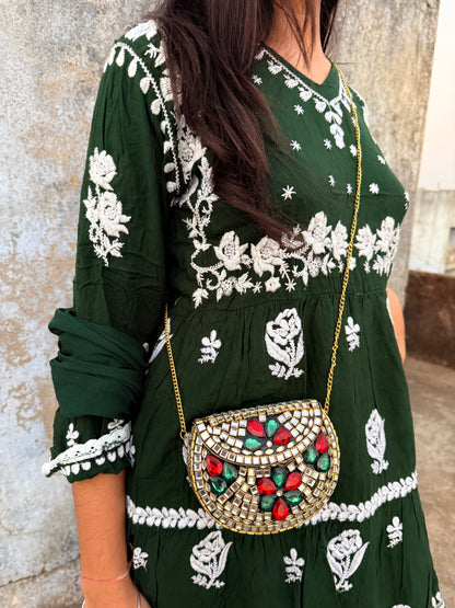 MEHMOONAH- mini stone bag with sling